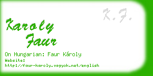 karoly faur business card