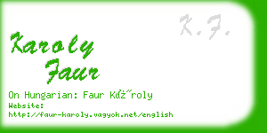 karoly faur business card